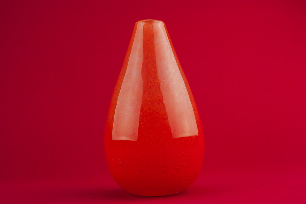 Ekenas red glass vase