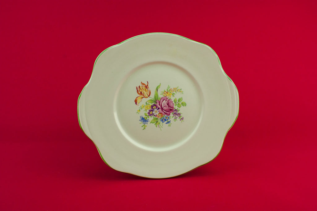 Art Deco pottery cake plate