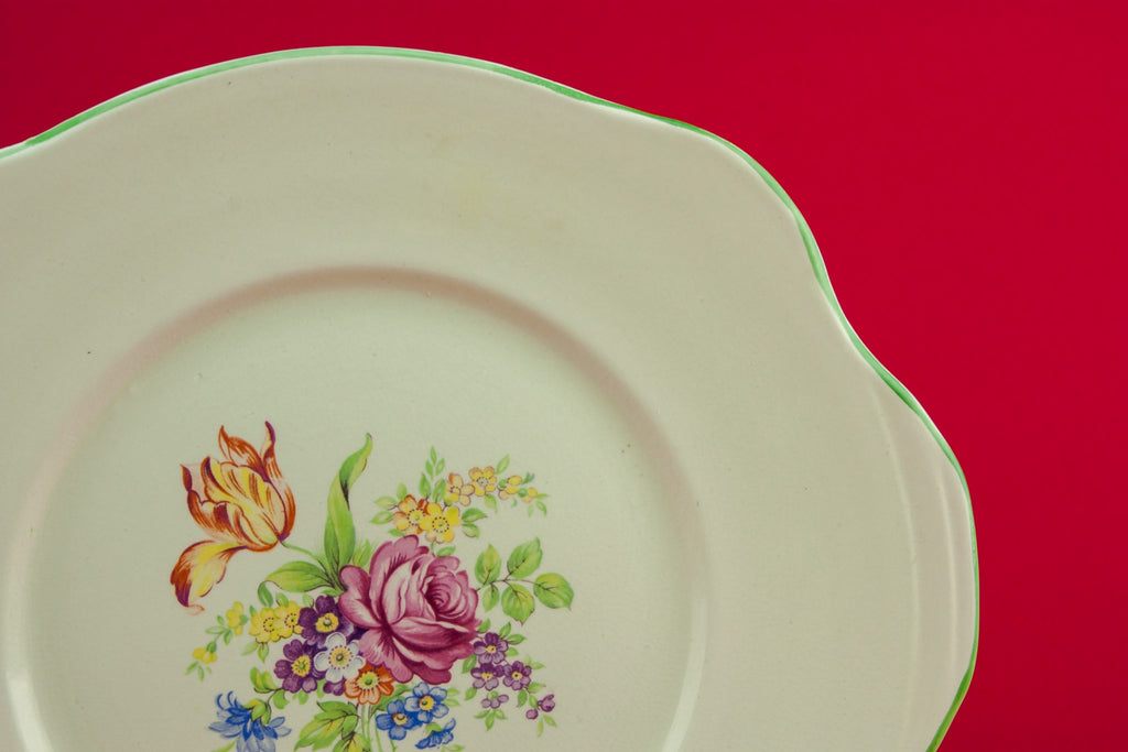 Art Deco pottery cake plate