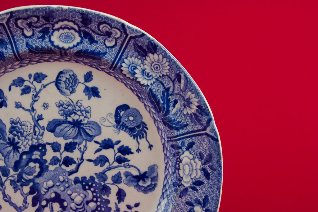 Blue and white serving dish