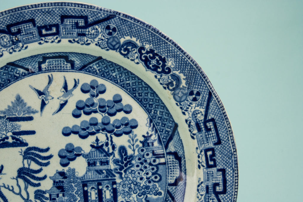 Blue and white dinner plate