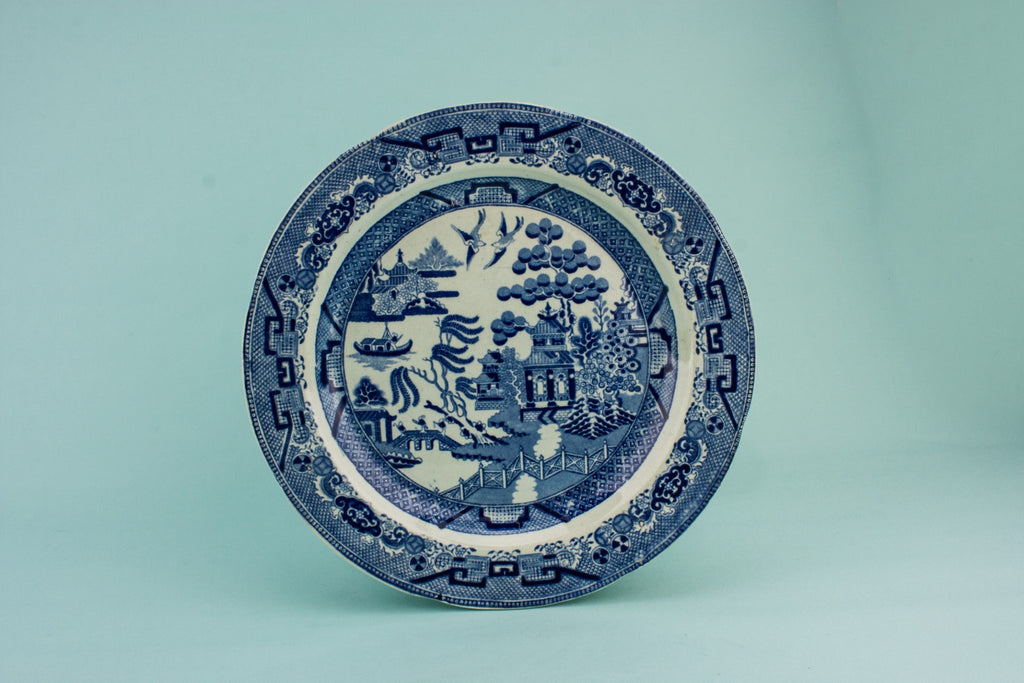 Blue and white dinner plate