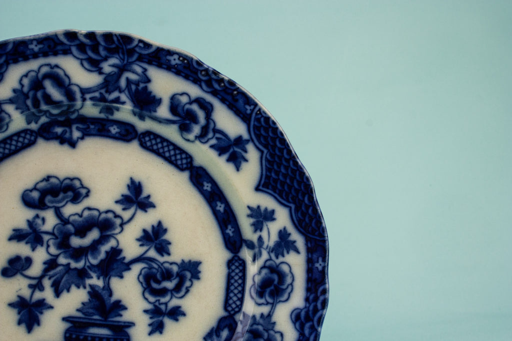 Blue and white serving bowl