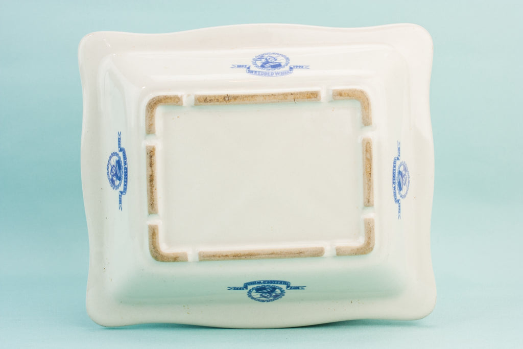 Blue and white serving dish