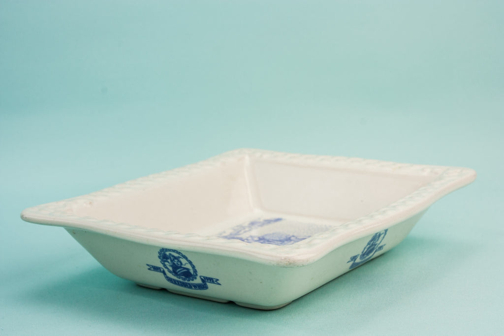 Blue and white serving dish