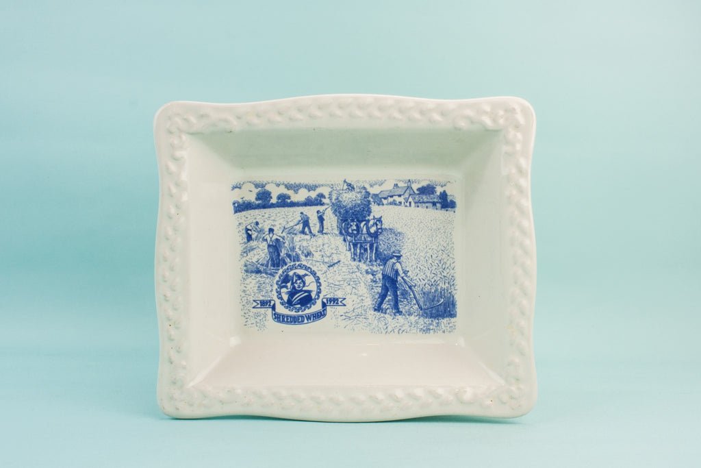 Blue and white serving dish