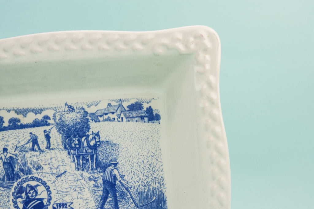 Blue and white serving dish