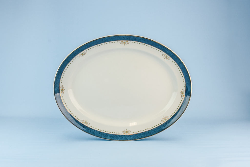 Blue and white platter