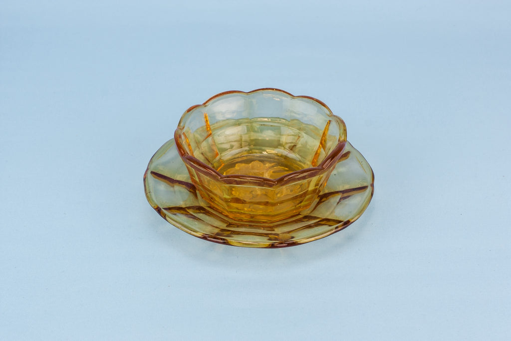 Amber glass small bowl
