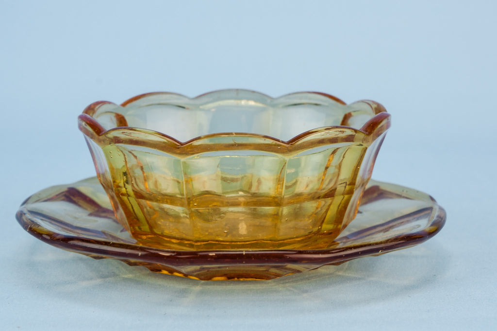 Amber glass small bowl