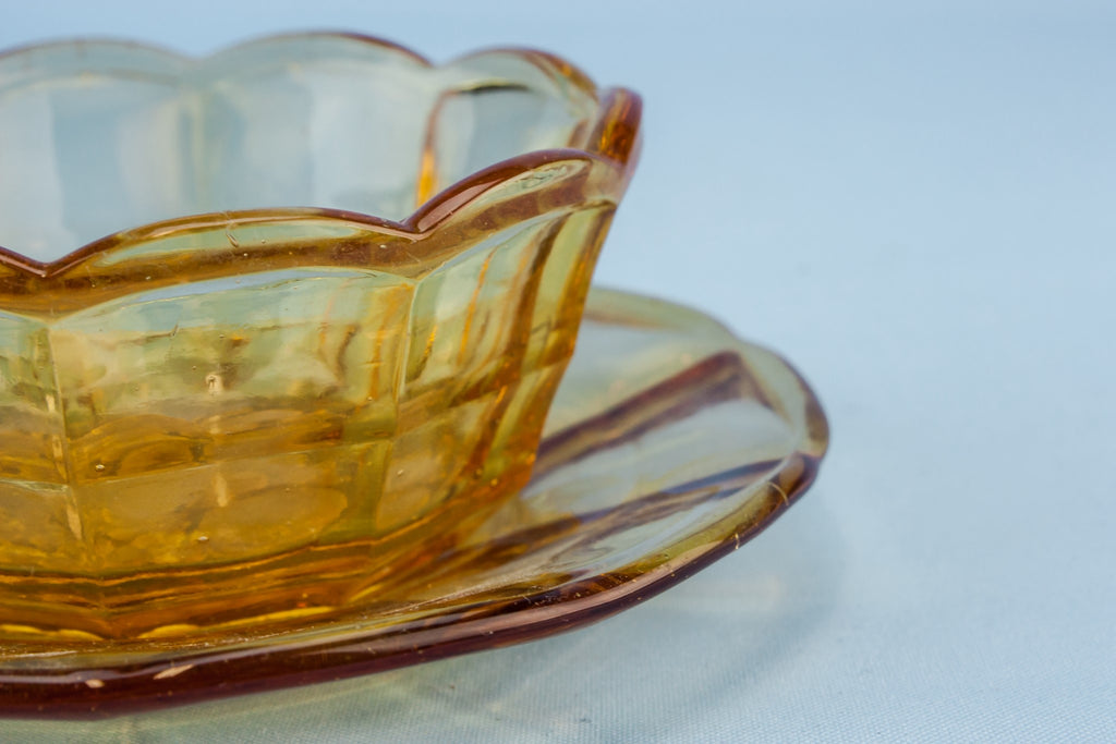 Amber glass small bowl
