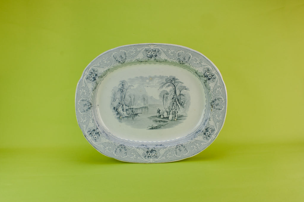 High Victorian pottery platter