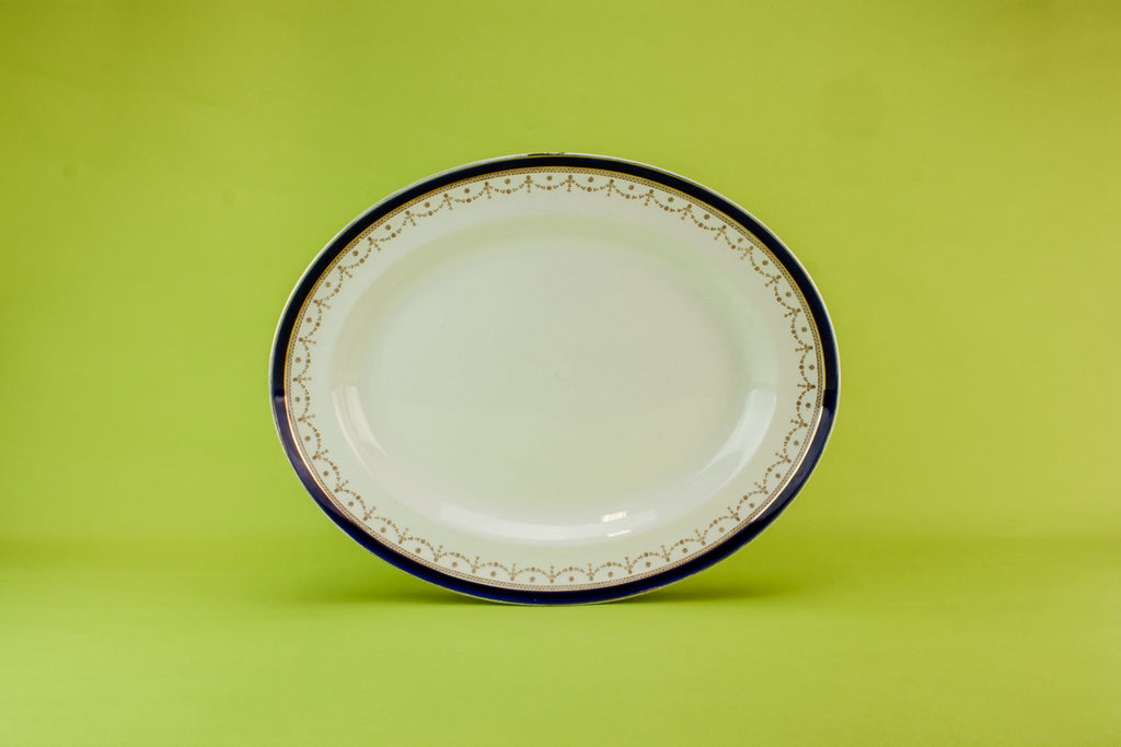 Large blue border platter