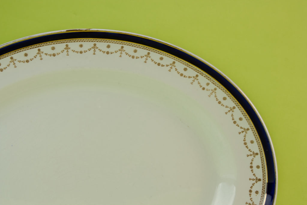 Large blue border platter