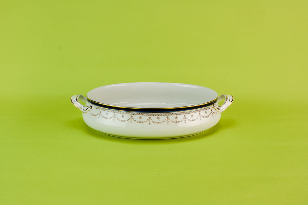 Blue and white serving bowl