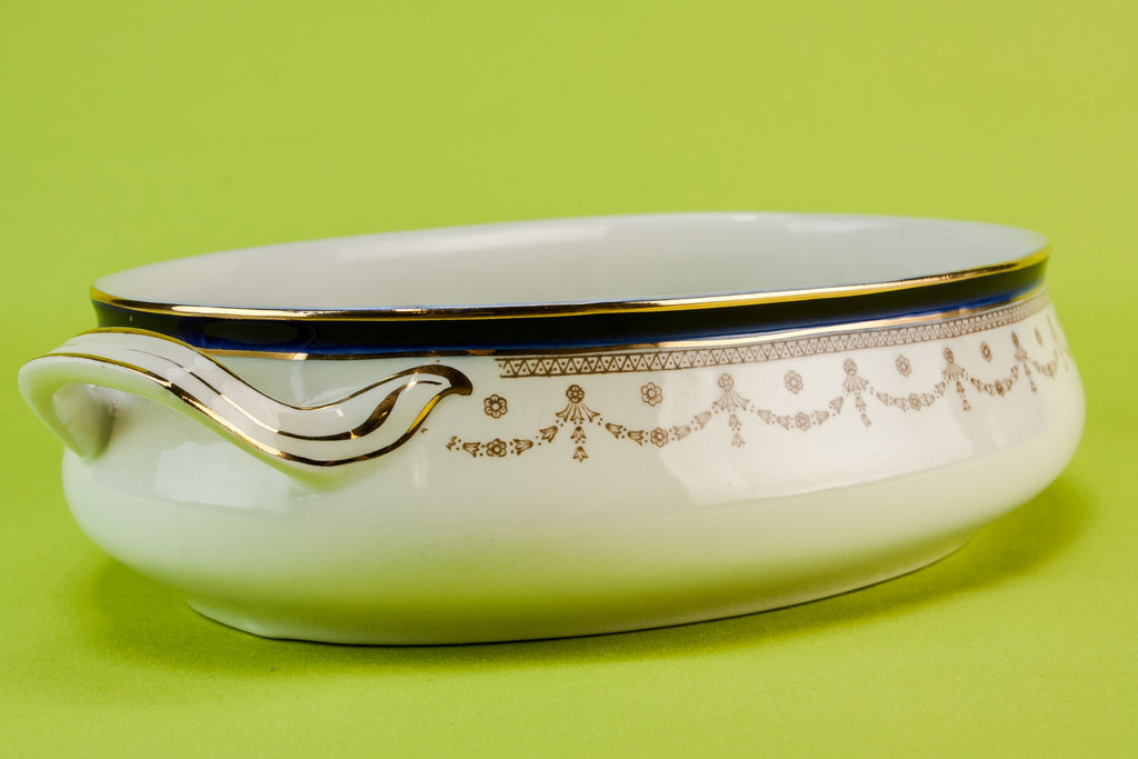 Blue and white serving bowl