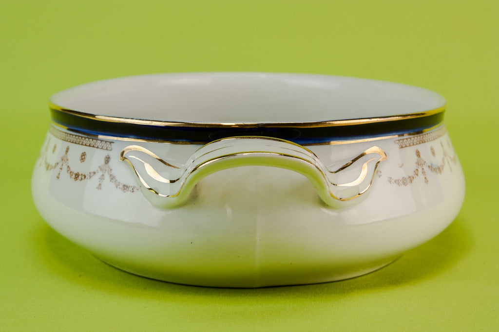 Blue and white serving bowl