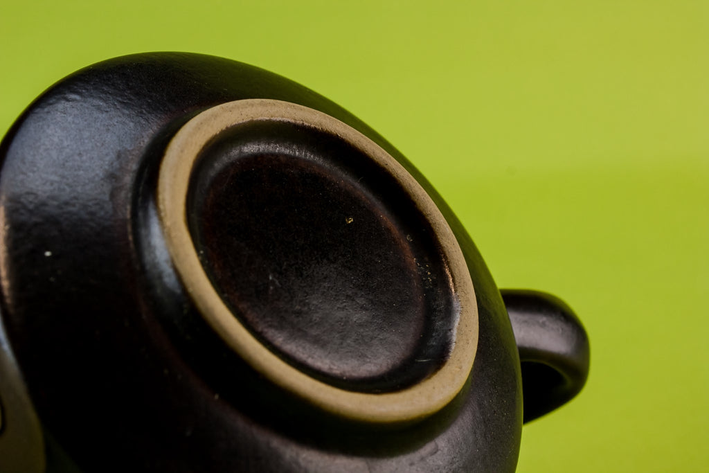Brown pottery tea set for six