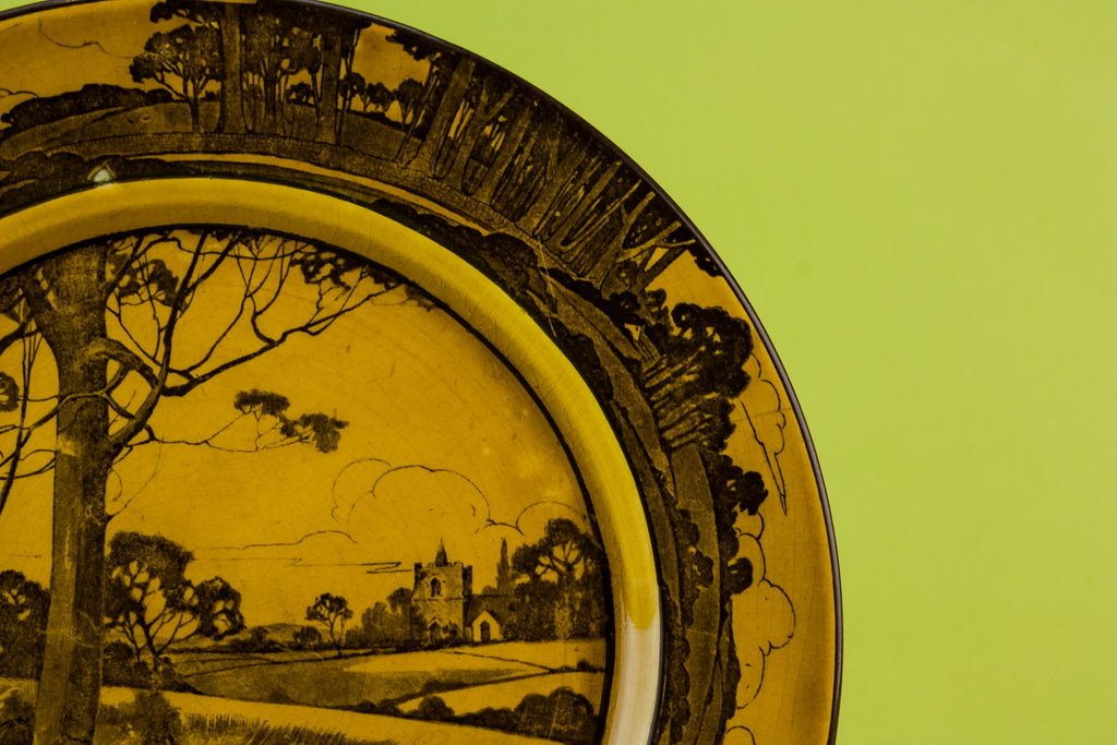 Art Deco pottery cake plate