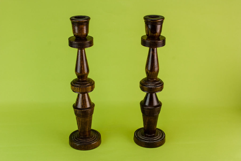 Wooden retro candlestick