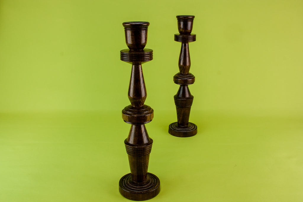 Wooden retro candlestick