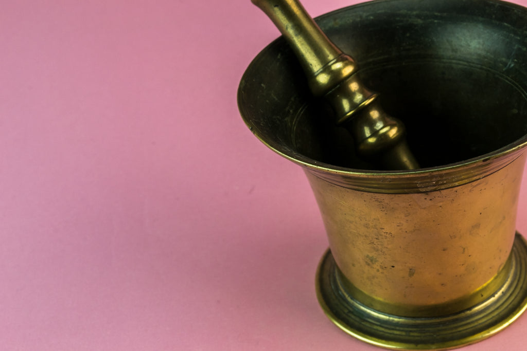 Brass mortar and pestle