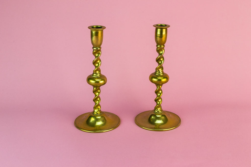 Pair of brass candlesticks