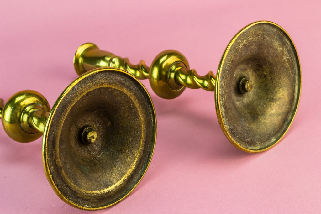 Pair of brass candlesticks