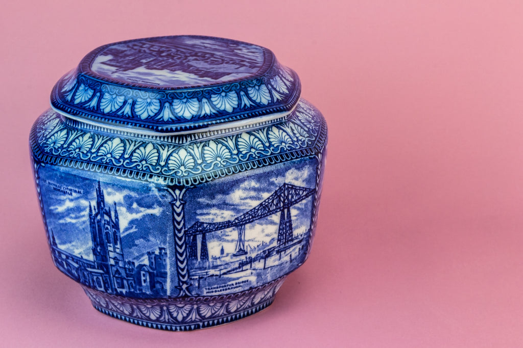Blue tea storage jar