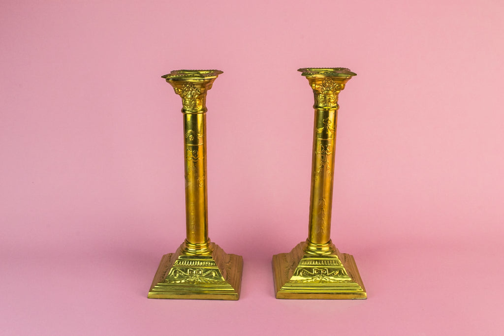 2 brass candlesticks