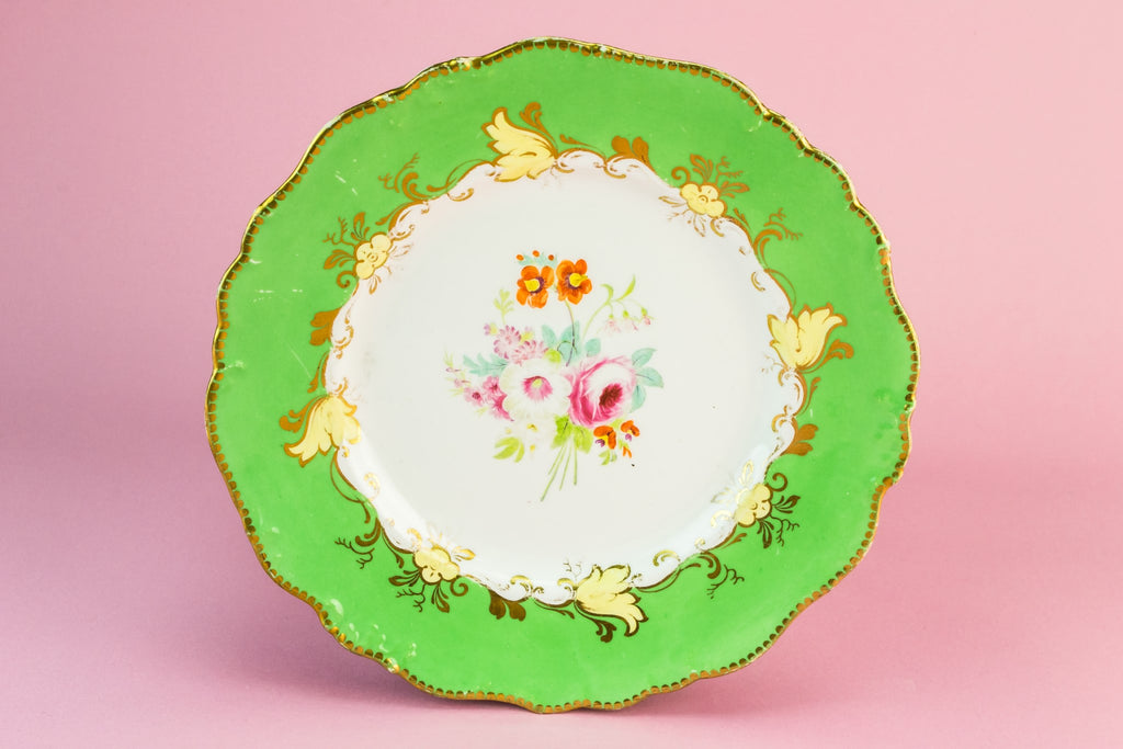 6 green dessert plates