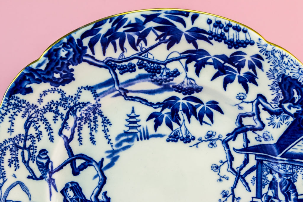 Blue and white serving dish