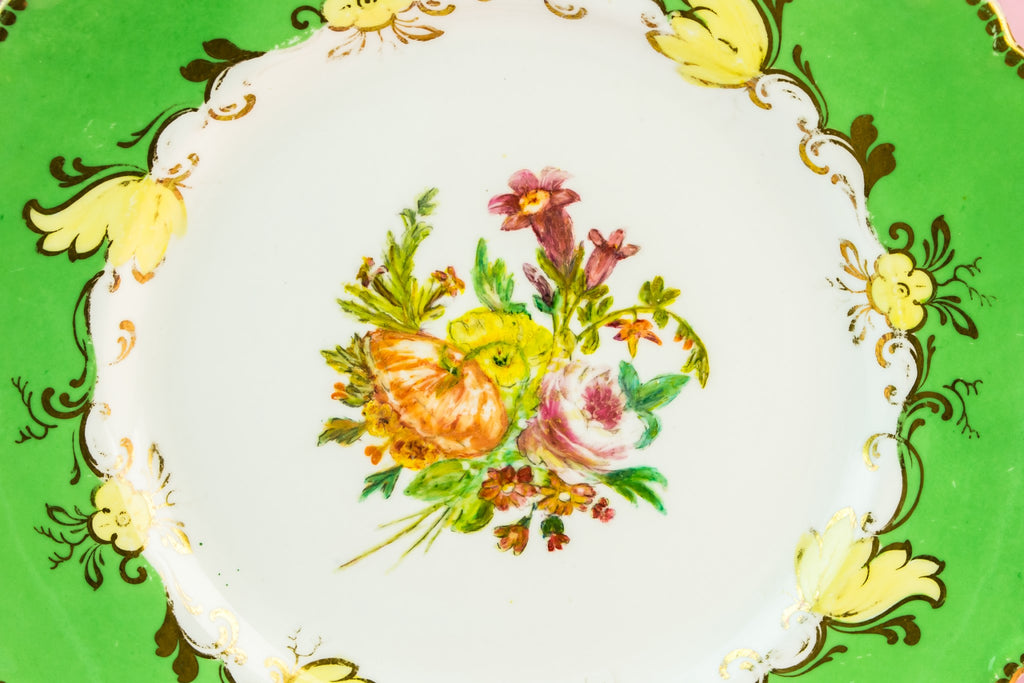 6 green dessert plates