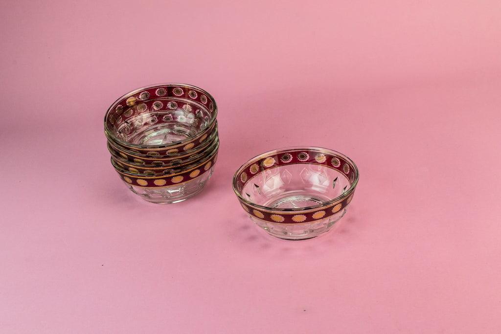 5 glass dessert bowls
