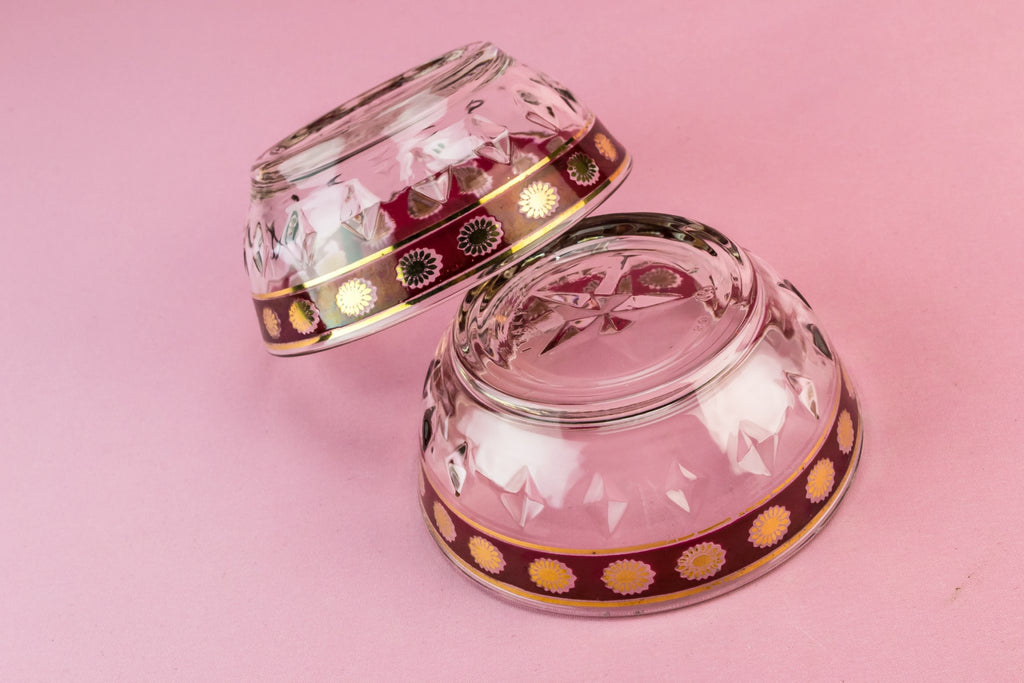 5 glass dessert bowls