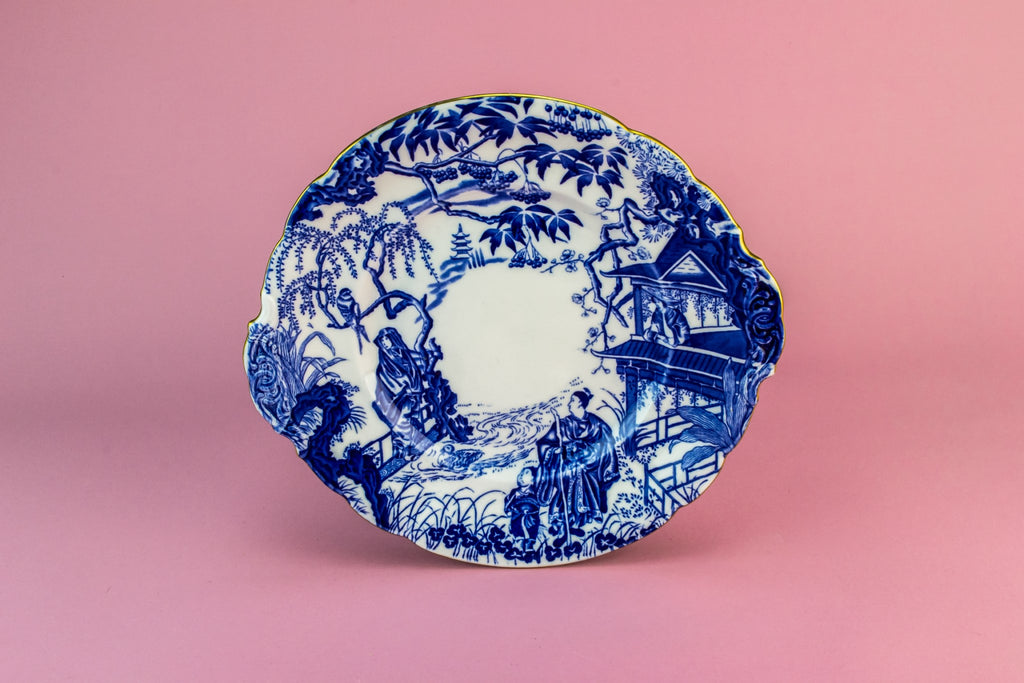 Blue and white serving dish