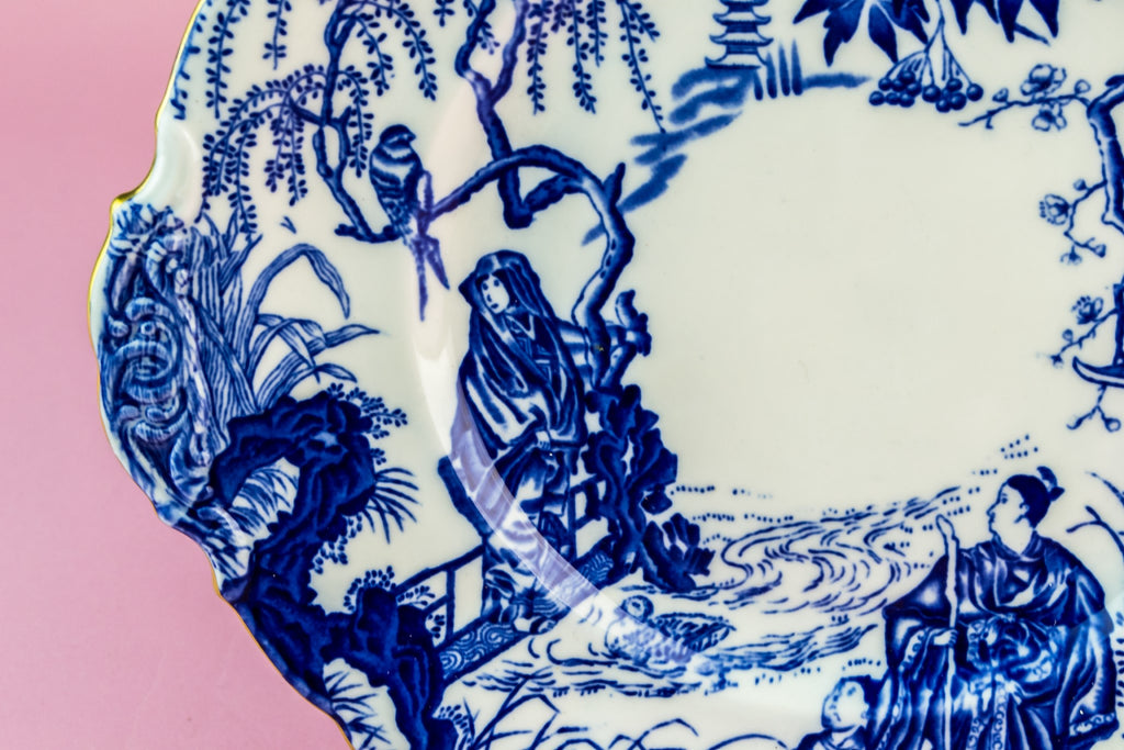 Blue and white serving dish