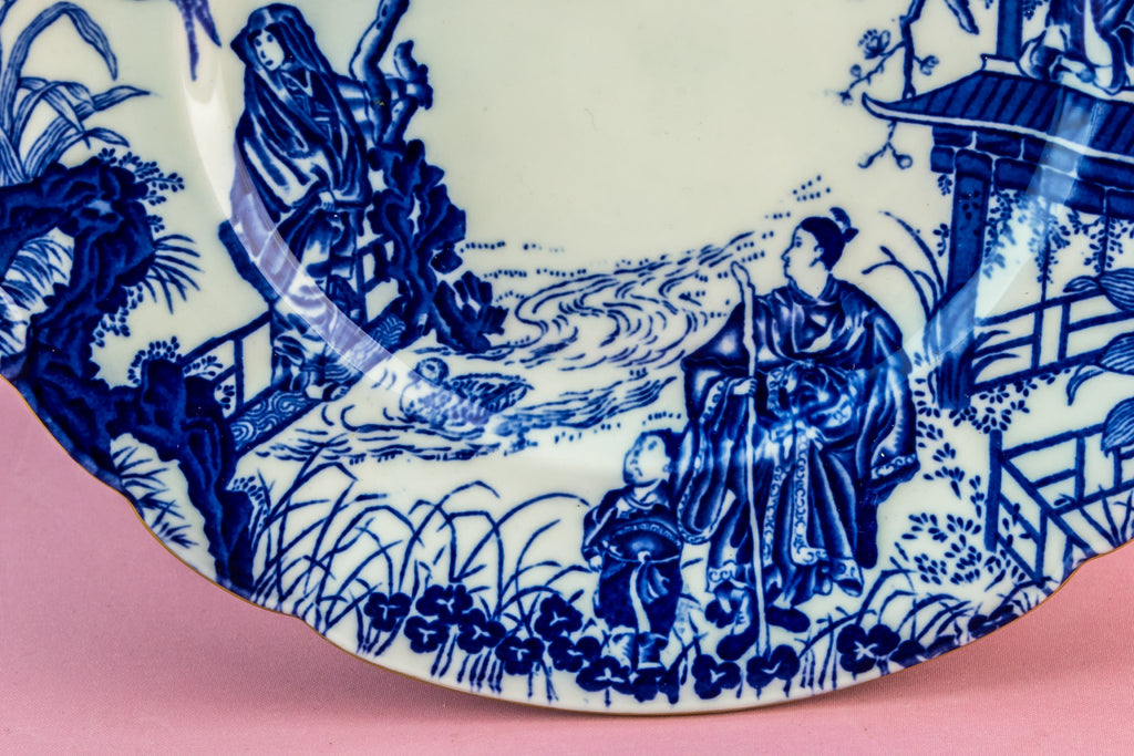 Blue and white serving dish
