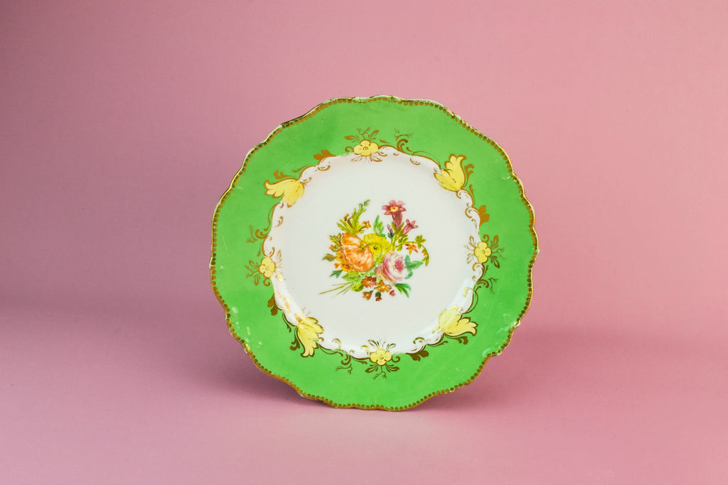 6 green dessert plates