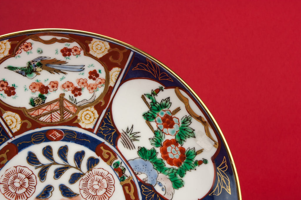 Gold Imari porcelain plaque