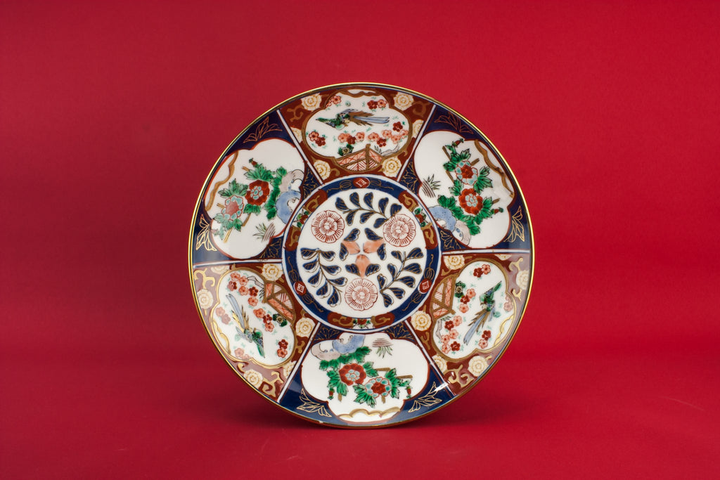 Gold Imari porcelain plaque