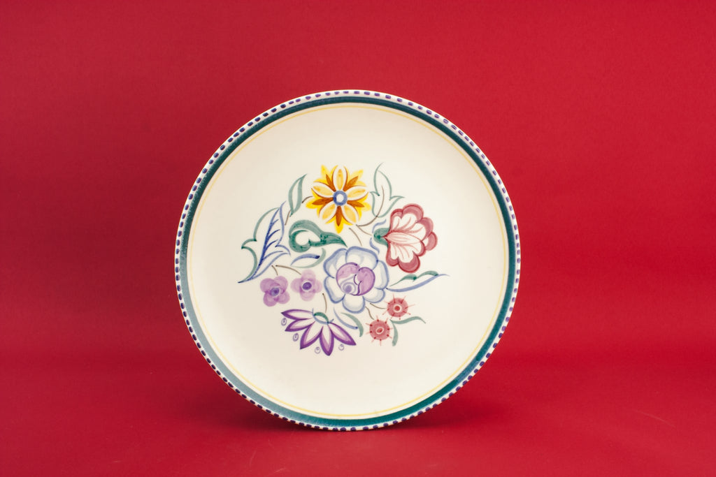 Retro pottery cake plate