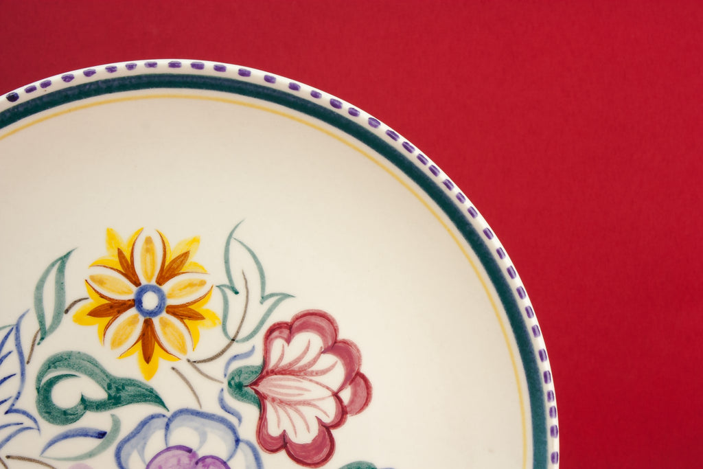 Retro pottery cake plate