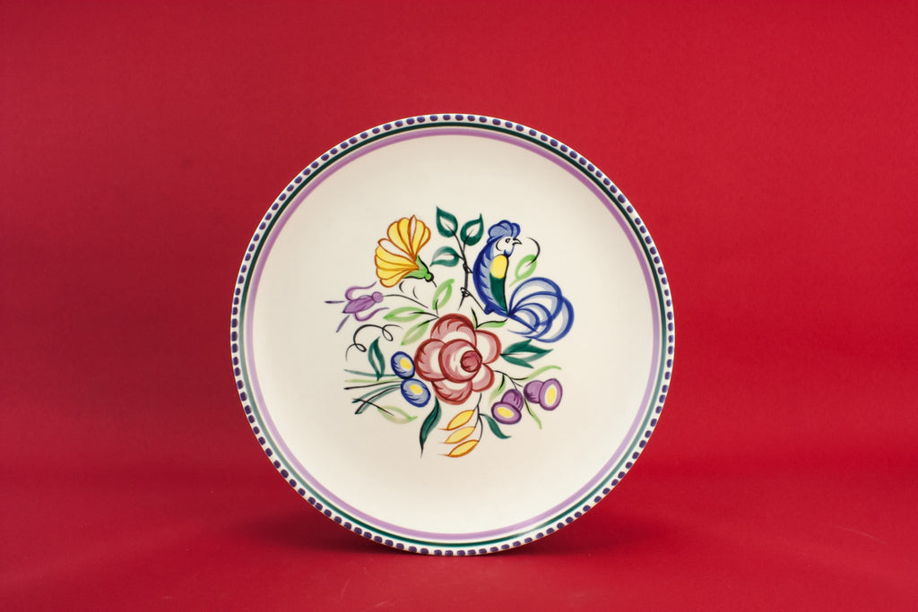 Large floral cake plate