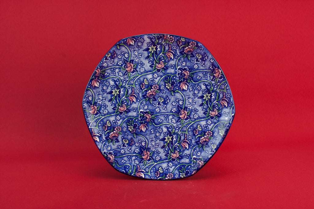 Blue chintz serving dish