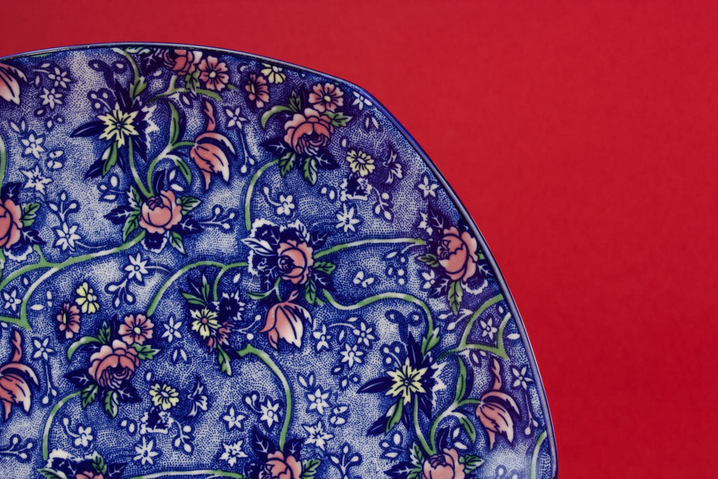 Blue chintz serving dish