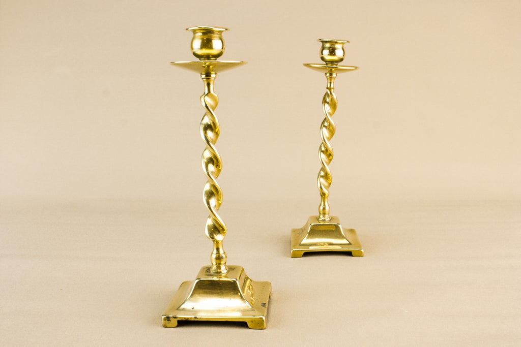 2 barley twist candlesticks