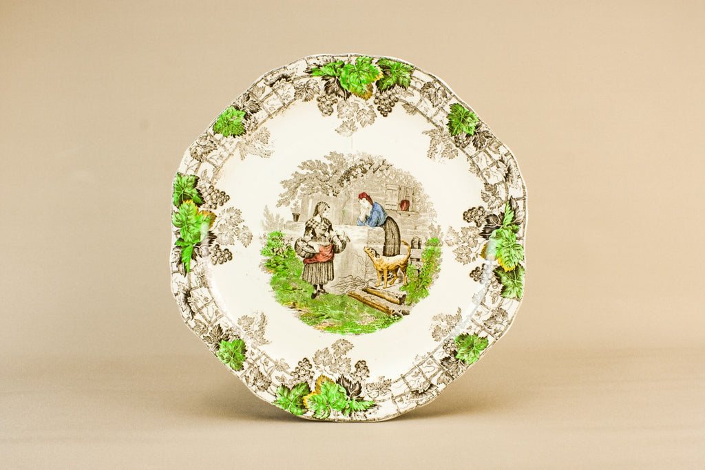 Art Deco pottery cake plate