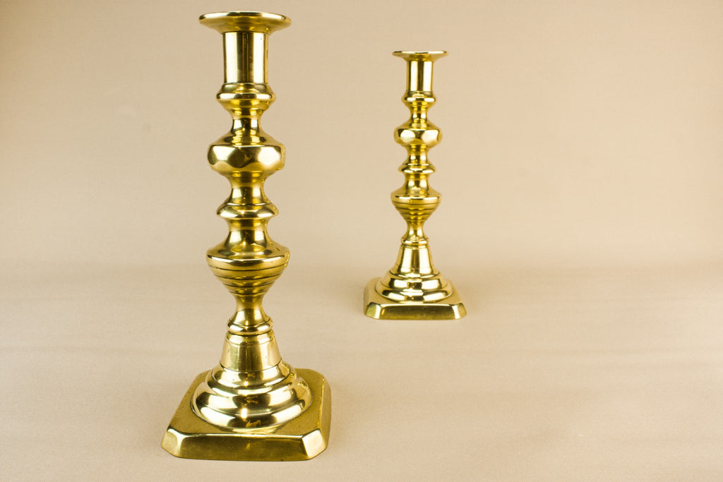 2 brass medium candlesticks