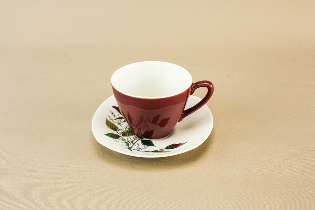Red coffee set for 4